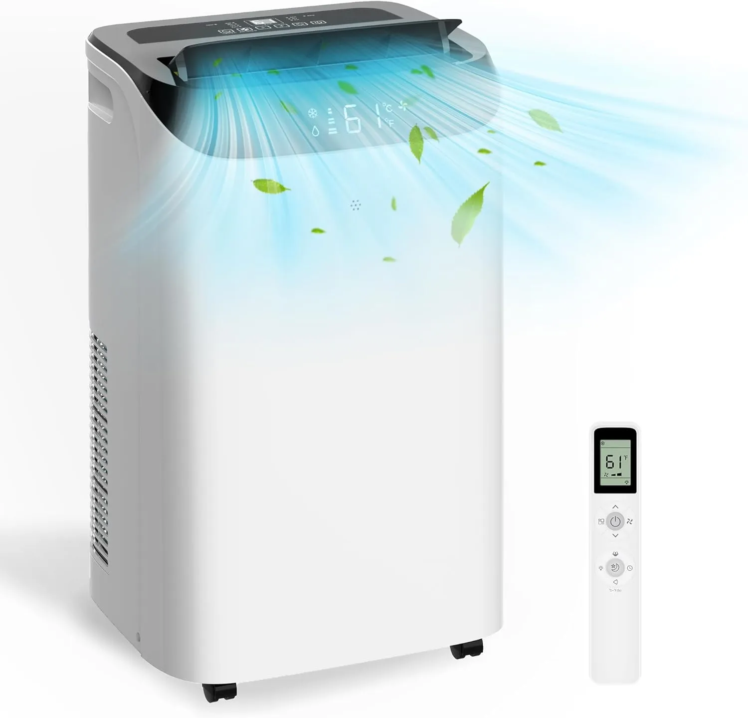 12,000 BTU Portable Air Conditioner Cools Up to 500 Sq.Ft, 3-IN-1 Energy Efficient Portable AC Unit with Remote Control & Installation Kits for Large Room, Campervan, Office, Temporary Space