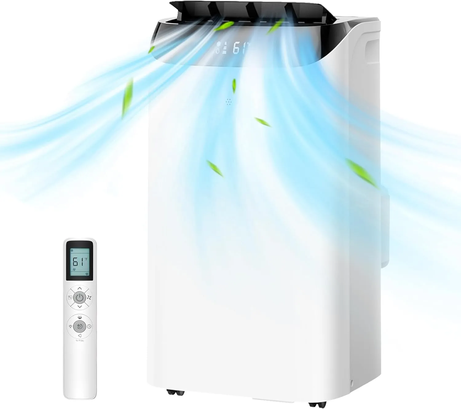 12000 BTU Portable Air Conditioners for Room up to 500 sq.ft, 3-IN-1 Quiet Cooling Portable AC Unit with Fan & Dehumidifier Function, 24H Timer Sleep Mode, Remote Control & Windows Kit Included