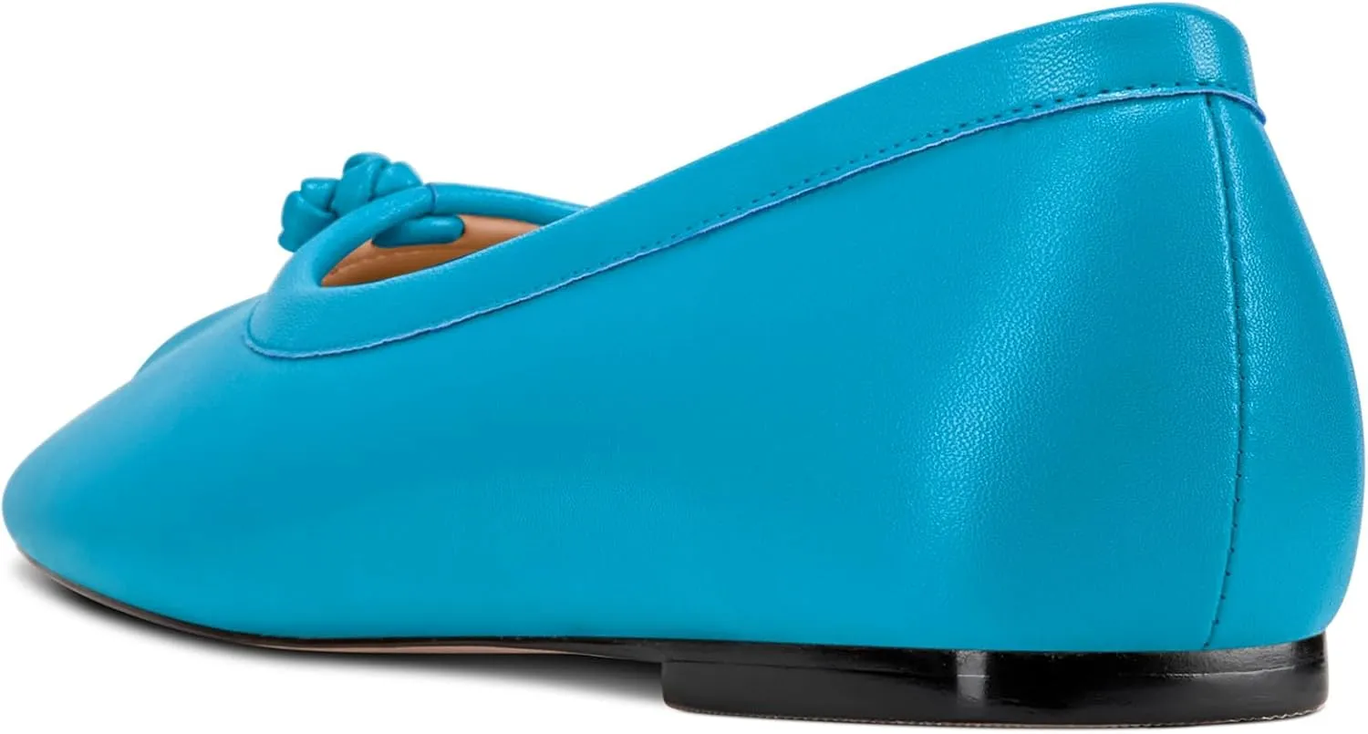 Aachcol Womens Square Toe Ballet Flats Slip-on Classic Work Flats Shoes Dress Shoes