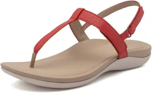 ABEO Women's Oasis T-Strap Arch Support Sandals | Black Flat Sandals with Built-In Orthotic & Metatarsal Pads