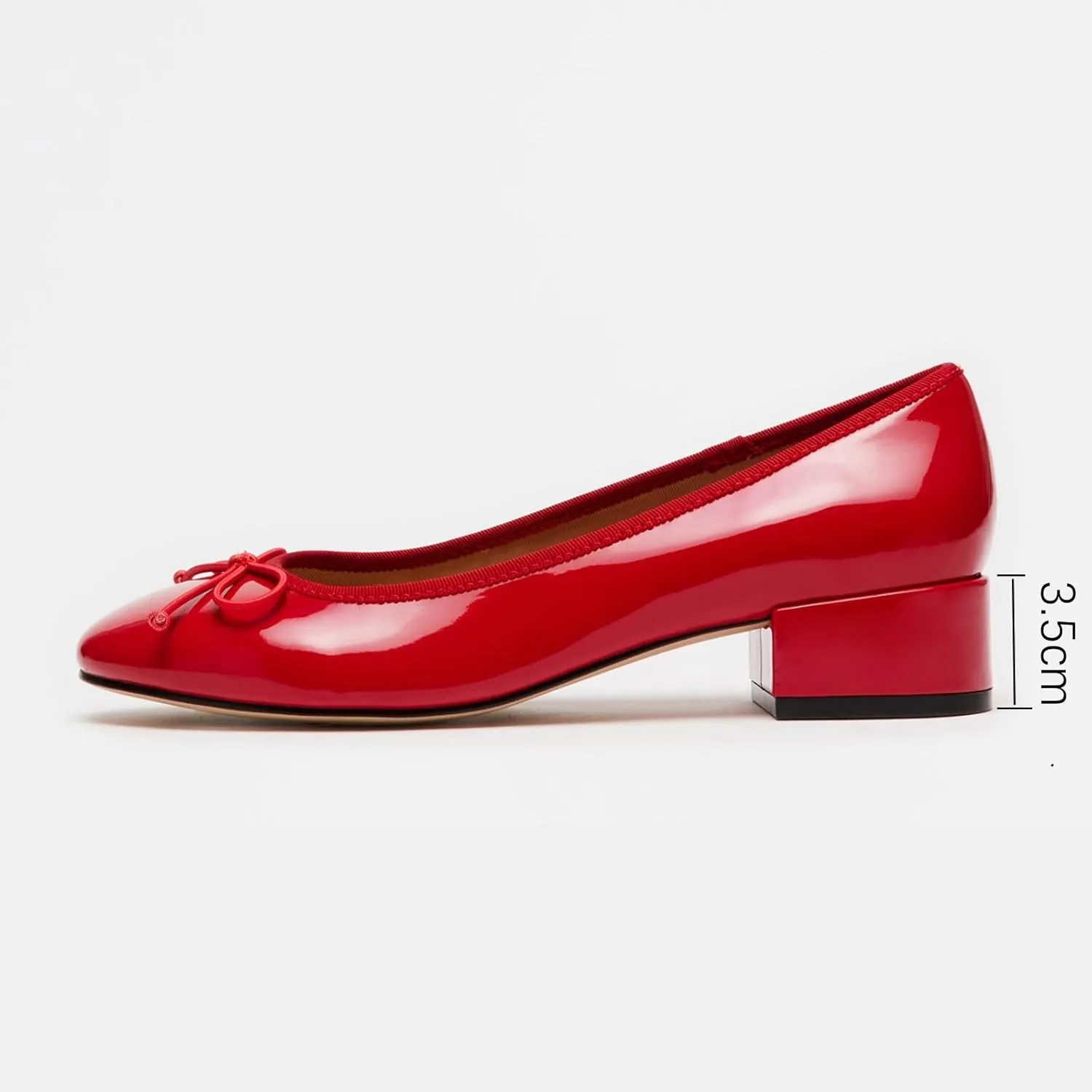Adrizzlein Ballet Flats Shoes for Women Bowknot Round Toe Slip On Flats Pumps Comfort Chunky Low Heel Dress Shoes