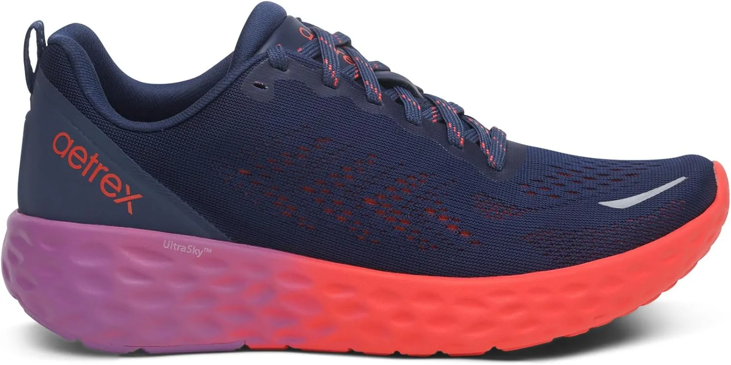 Aetrex Women's Danika Orthopedic Arch Support Sneakers - Breathable Extra Padded Heel Comfort