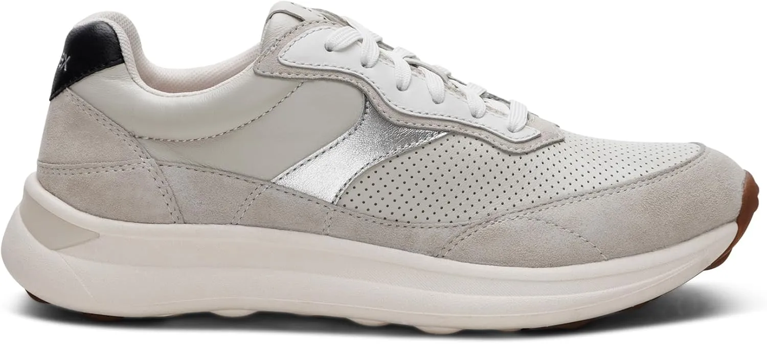 Aetrex Women's Emily Orthopedic Plantar Fasciitis Relief Arch Support Inserts Shoes - Adjustable Lace-Up Leather Sneakers for Women