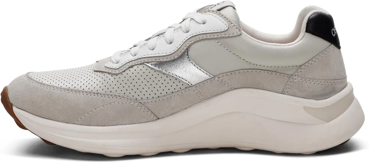Aetrex Women's Emily Orthopedic Plantar Fasciitis Relief Arch Support Inserts Shoes - Adjustable Lace-Up Leather Sneakers for Women
