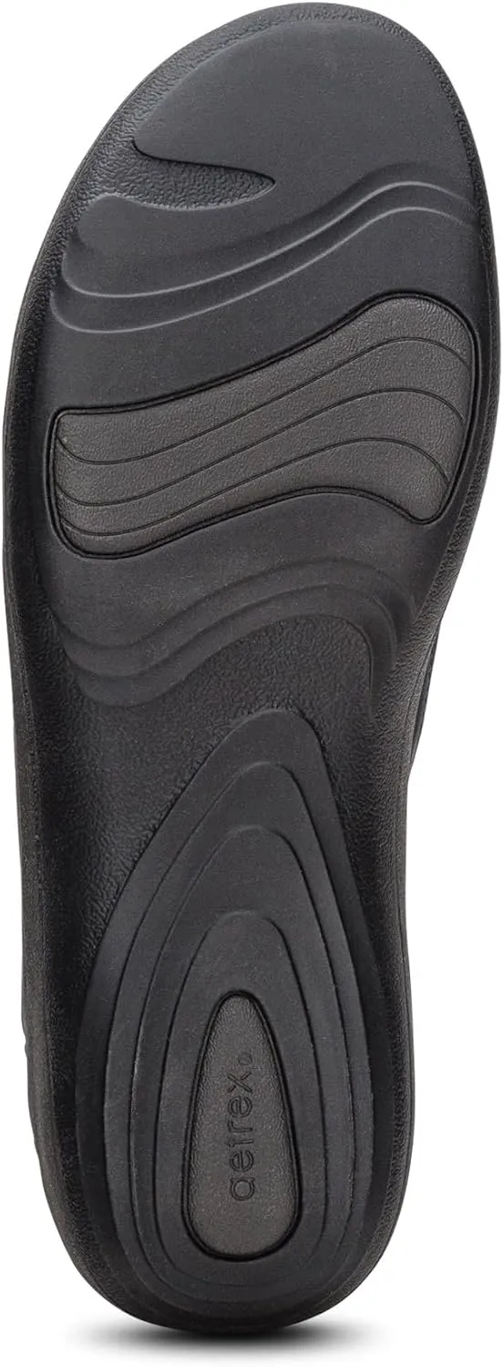 Aetrex Women's Karina Orthopedic Arch Support Monk Strap Shoes Loafers for Women- Leather Slip On Shoes Plantar Fasciitis Shoes Women