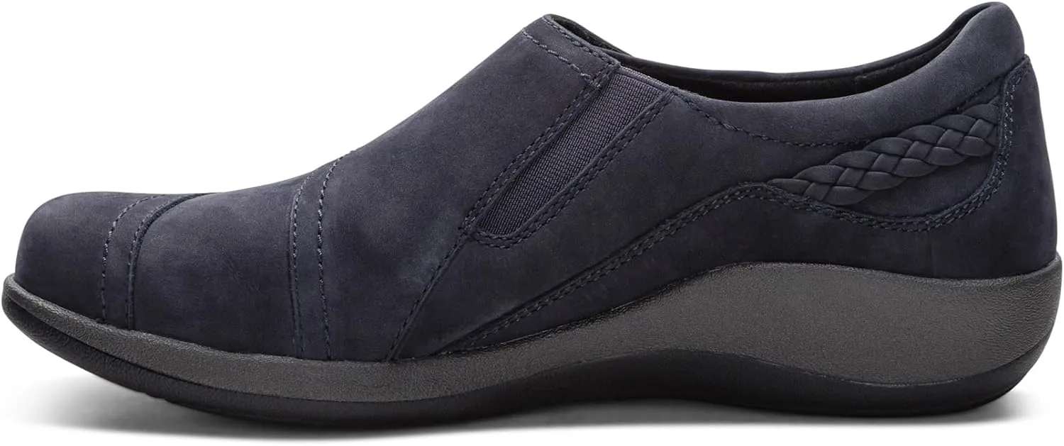 Aetrex Women's Karina Orthopedic Arch Support Monk Strap Shoes Loafers for Women- Leather Slip On Shoes Plantar Fasciitis Shoes Women