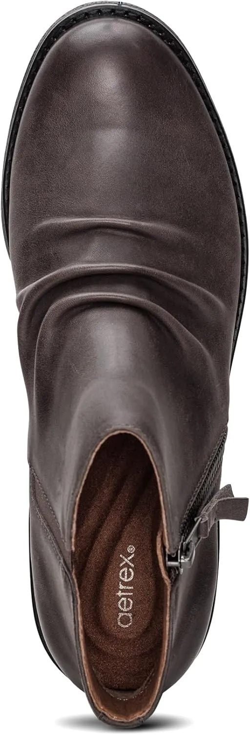Aetrex Women's Mila Orthopedic Low Ankle Boots for Women - Arch Support Plantar Fasciitis Releif Booties for Women