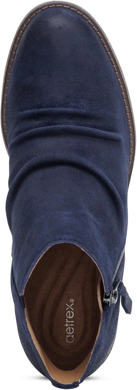 Aetrex Women's Mila Orthopedic Low Ankle Boots for Women - Arch Support Plantar Fasciitis Releif Booties for Women