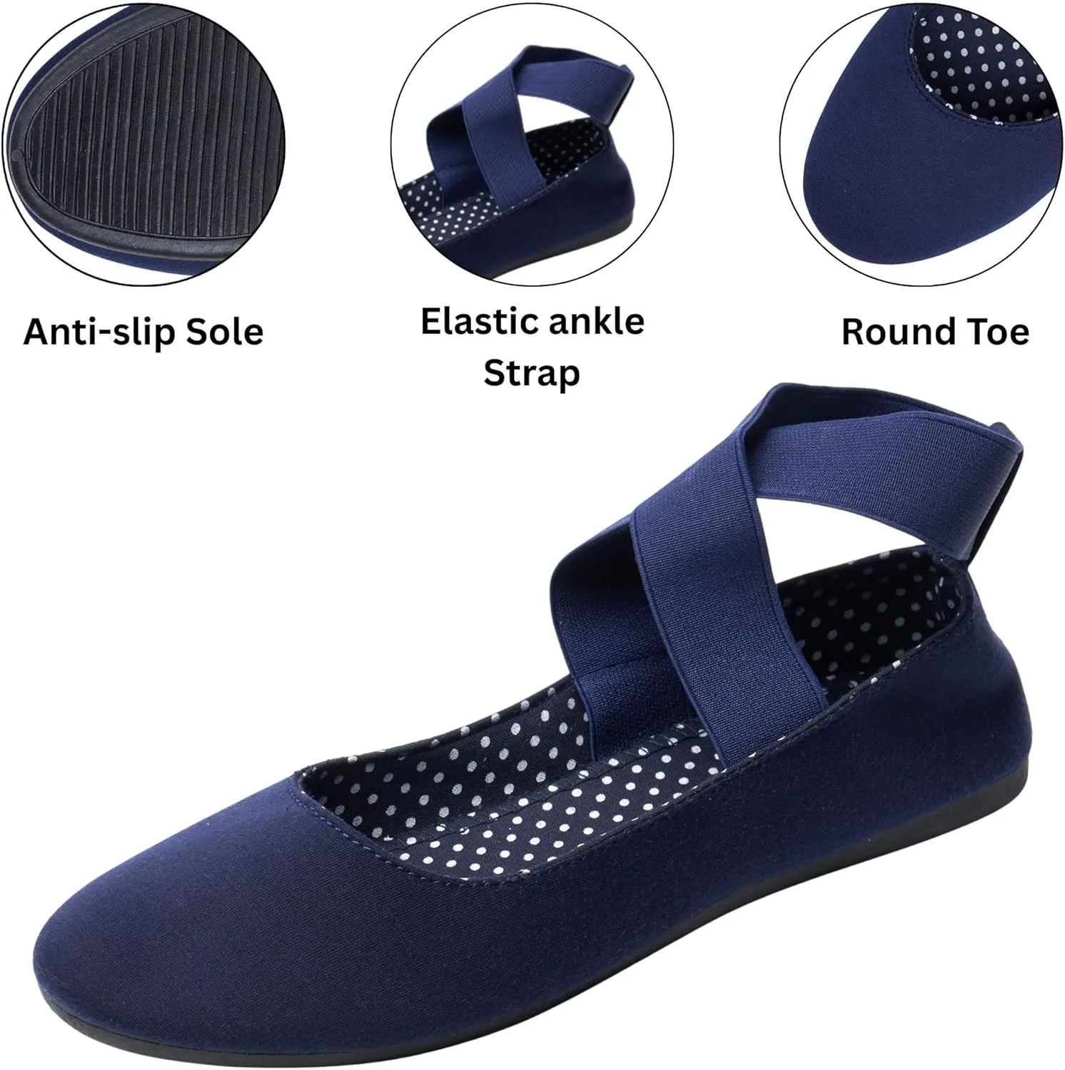 Alpine Swiss Peony Womens Ballet Flats Elastic Ankle Strap Shoes Slip On Loafers - Order 1 Size up Runs Small