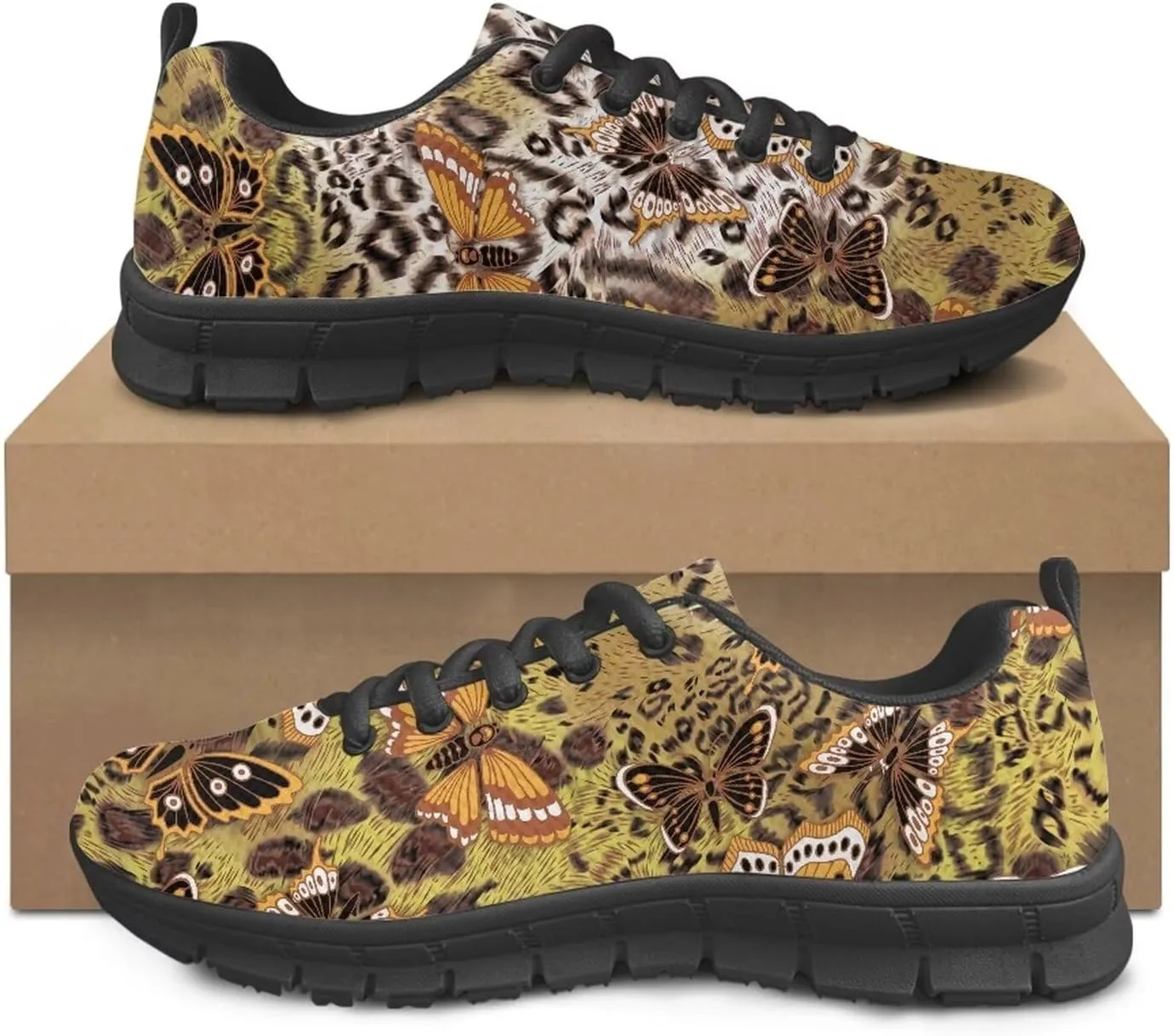 AmzPrint Womens Shoes Oceans Conch Starfish Checkered Print Plaid Shoes for Women Casual Flats Ladies Walking Shoe
