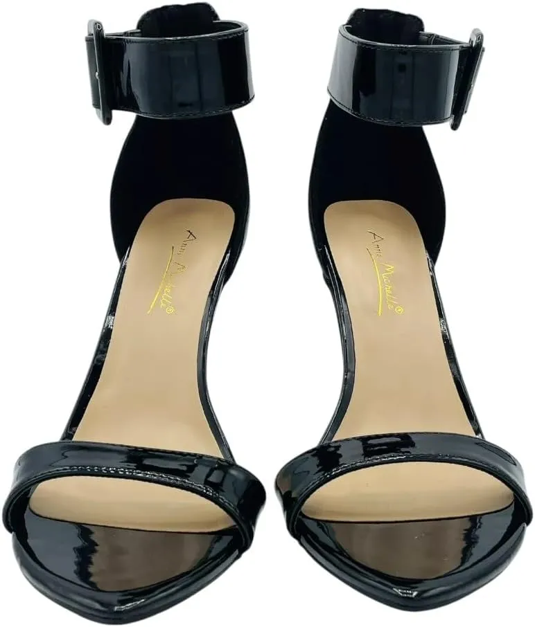 Anne Michelle Women's Open Toe Stiletto Heel Sandals Ankle Strap High Heel Sandals