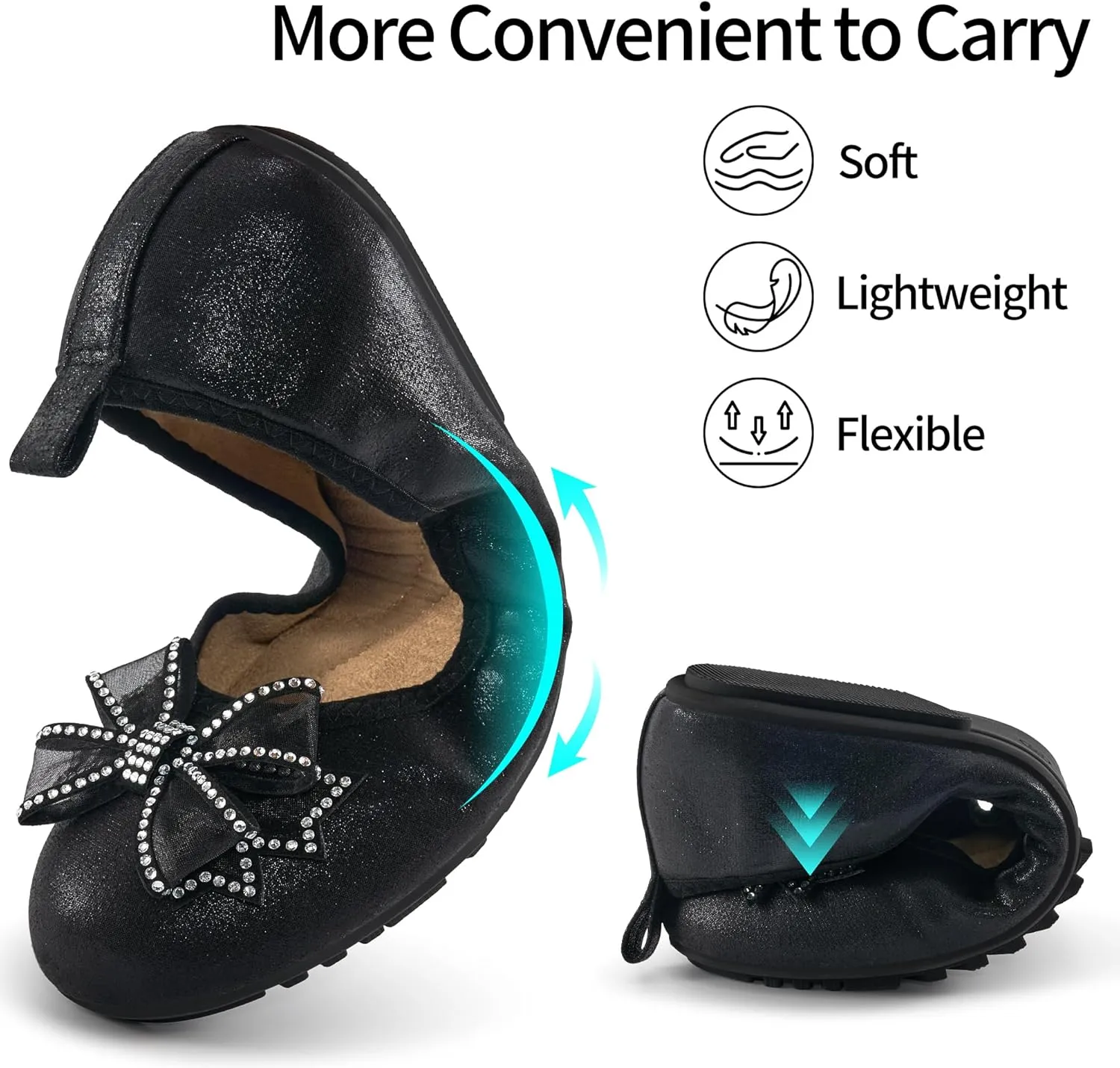 Aomigoct Ballet Flats for Women Shoes: Comfortable Round Toe Work Flats - Ladies Wedding Slip On Dressy Shoes