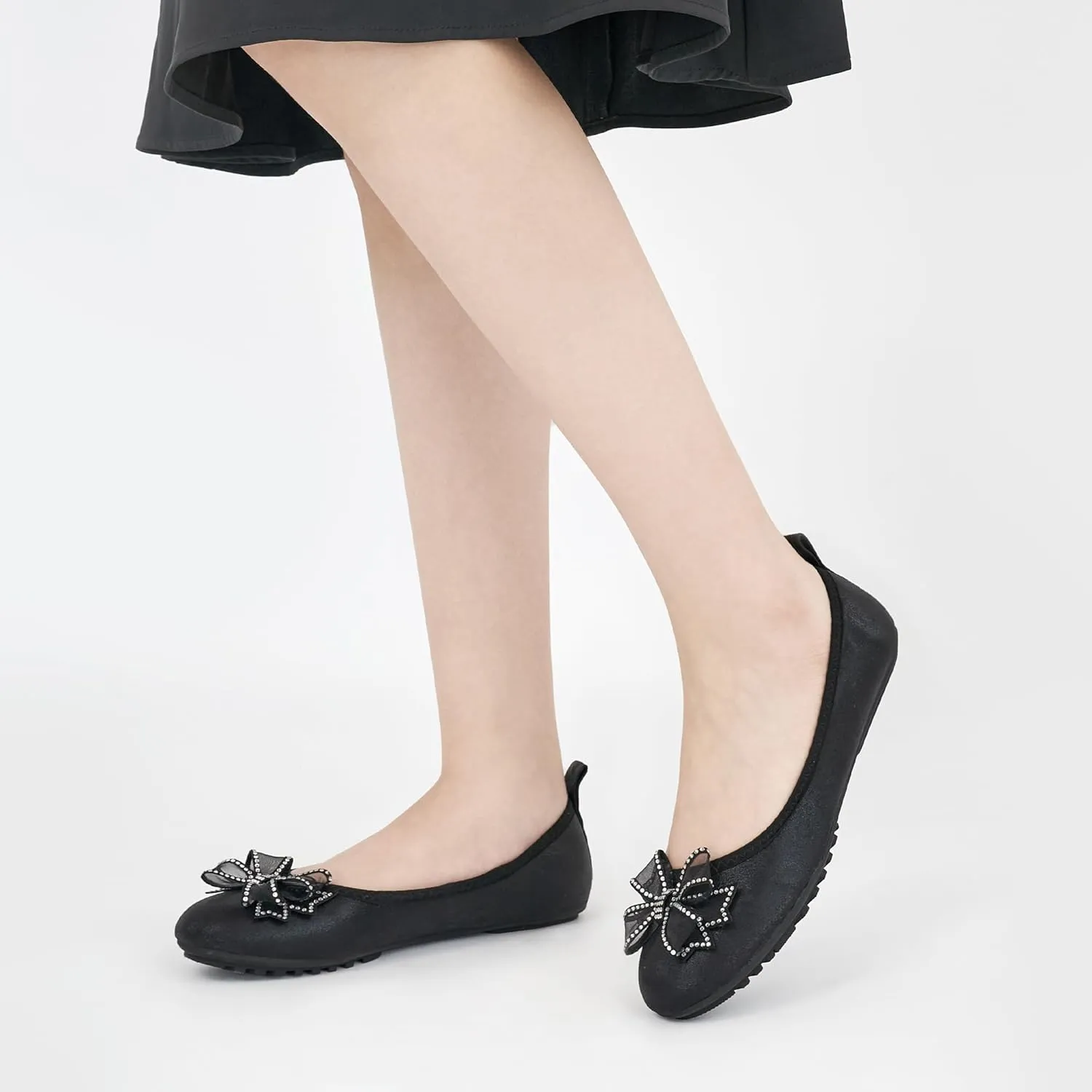 Aomigoct Ballet Flats for Women Shoes: Comfortable Round Toe Work Flats - Ladies Wedding Slip On Dressy Shoes