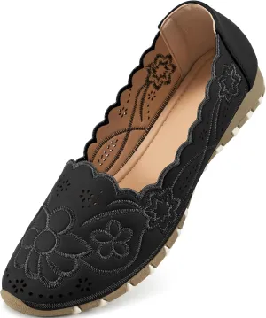 Aomigoct Flats for Women Ballet Shoes: Comfortable Round Toe Dress Womens Flats Casual Slip on Walking Shoes