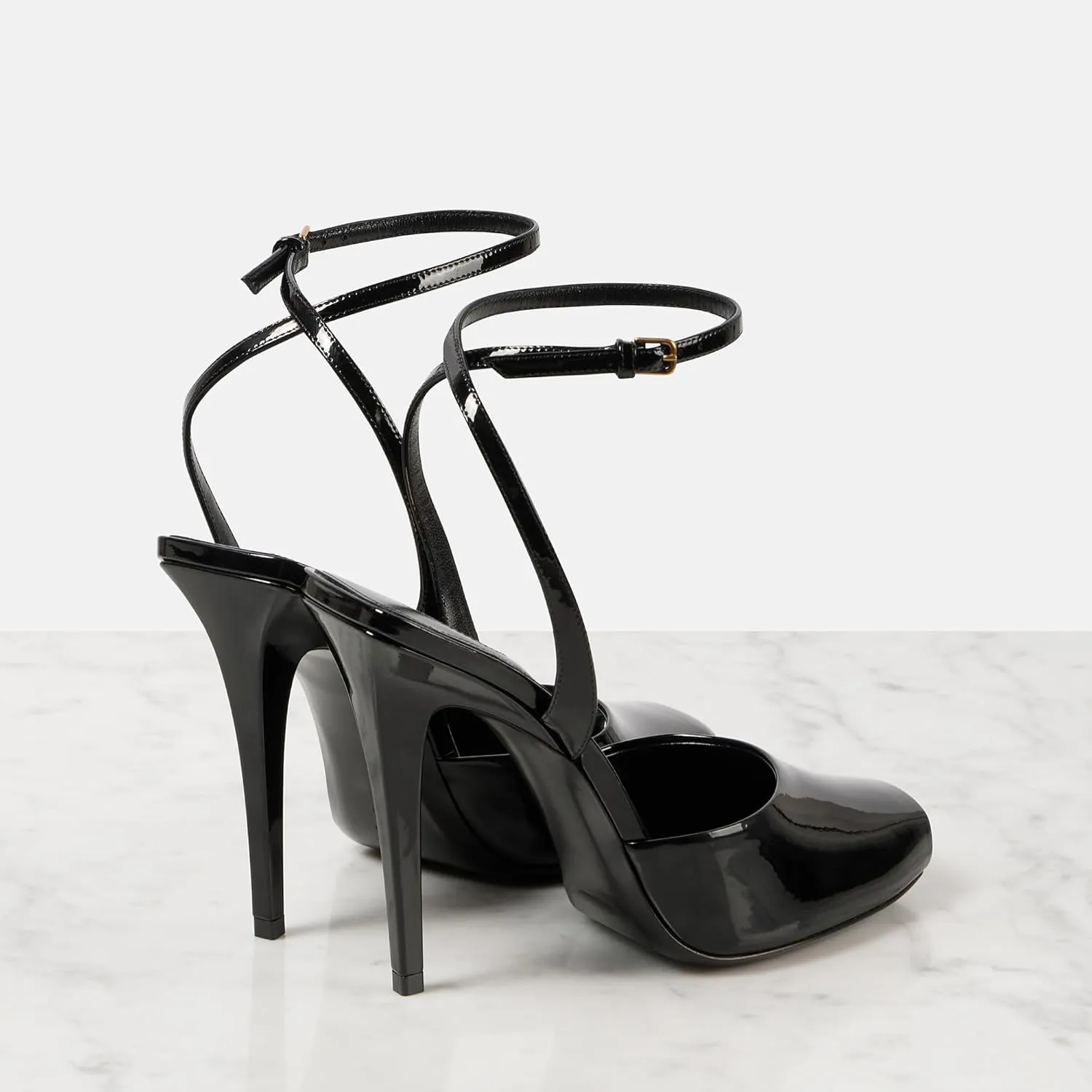 Arqa Womens Stilleto Sandals Covered Square Open Toe Pumps Adjustable Ankle Strap Office Party Dressy Shoes Summer Sexy Elegant 4.1 IN Heels