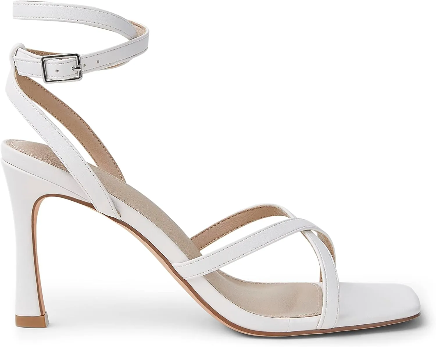 Arromic High Stilettos Heeled Sandals for Women Strappy Square Toe Heel Open Toe Heels Dressy Wedding Shoes Pumps Sandals