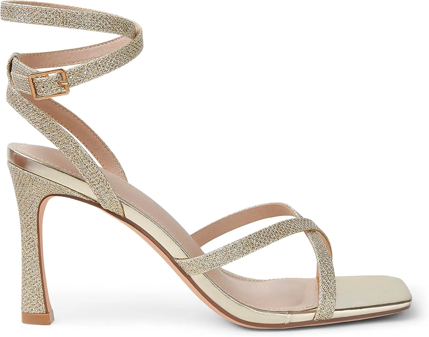 Arromic High Stilettos Heeled Sandals for Women Strappy Square Toe Heel Open Toe Heels Dressy Wedding Shoes Pumps Sandals