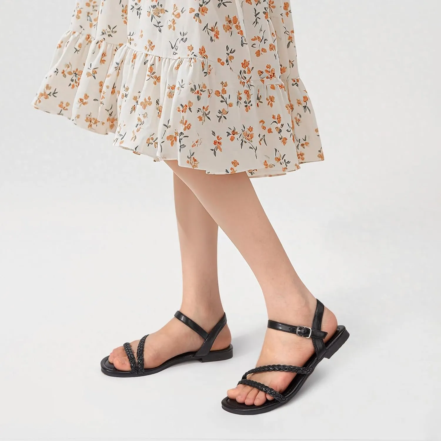 ATHMILE Womens Sandals Dressy Summer Flat Comfortable On Beach Gladiator Cute Slides Casual Braided Sandals for Women 2025 Size 5-10