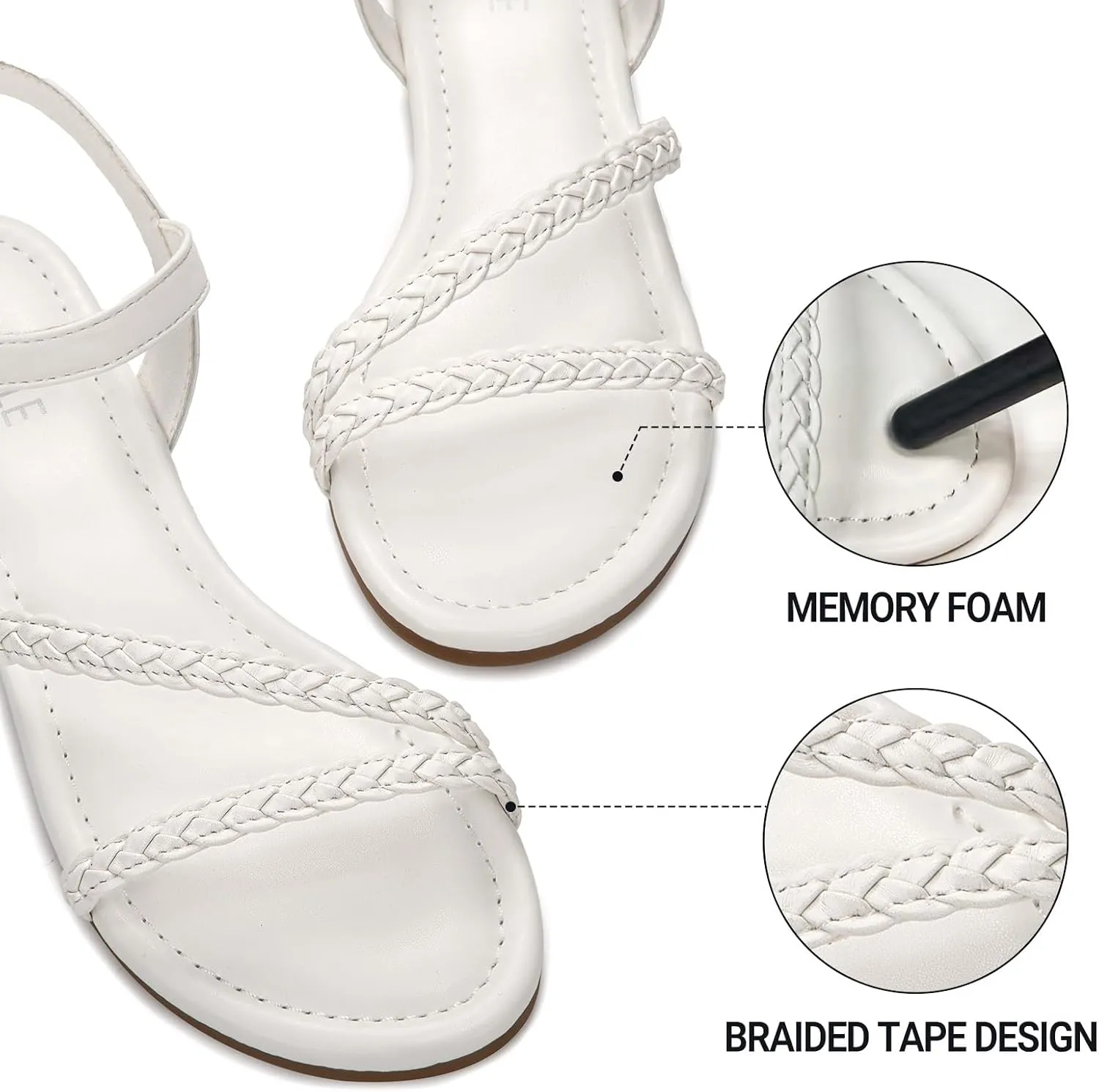 ATHMILE Womens Sandals Dressy Summer Flat Comfortable On Beach Gladiator Cute Slides Casual Braided Sandals for Women 2025 Size 5-10