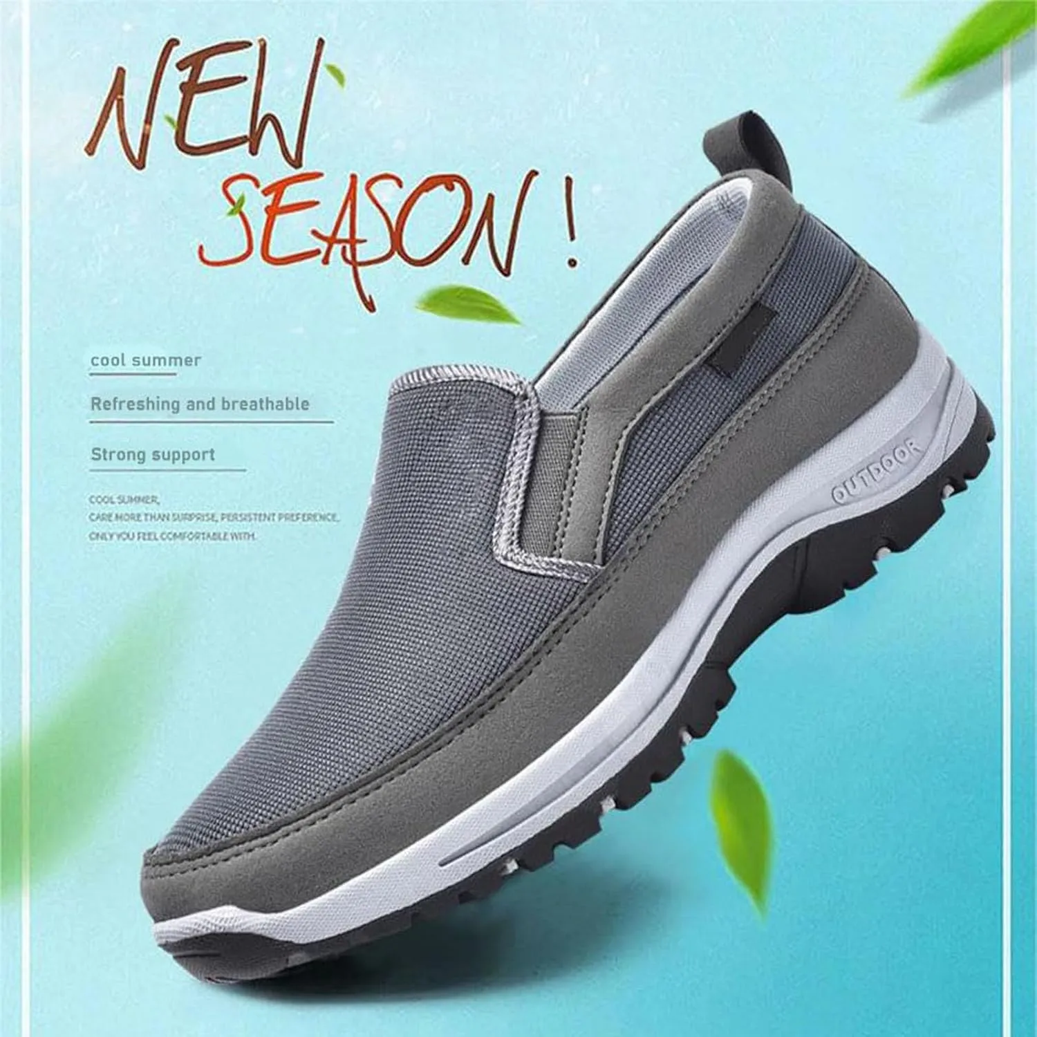 Auguscare Shoes Men, Orthowalkway Mens Shoes, Men's Arch Support Slip-On Canvas Loafers, Outdoor Orthopedic Sneakers