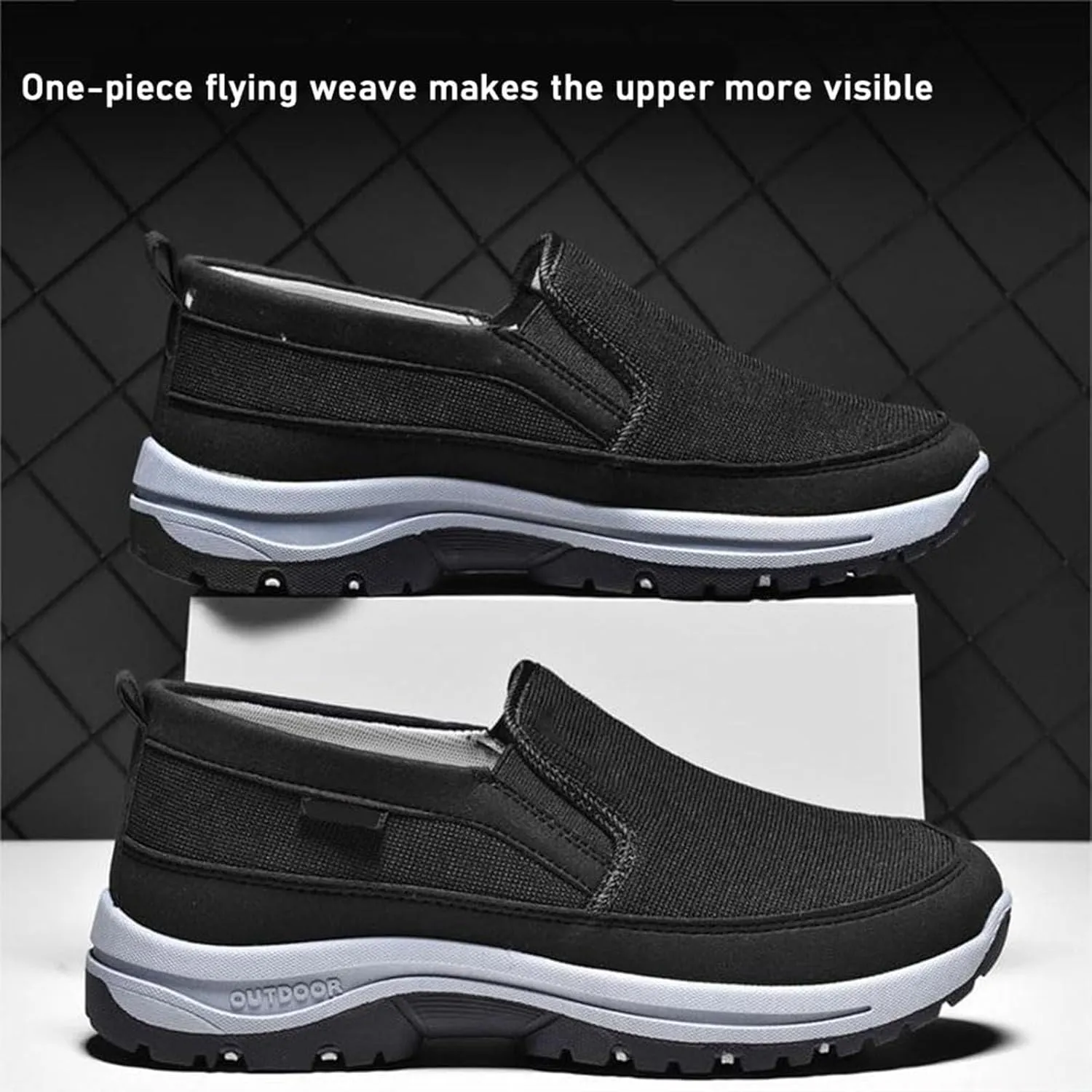 Auguscare Shoes Men, Orthowalkway Mens Shoes, Men's Arch Support Slip-On Canvas Loafers, Outdoor Orthopedic Sneakers