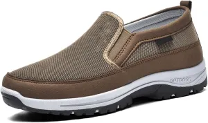 Auguscare Shoes Men, Orthowalkway Mens Shoes, Men's Arch Support Slip-On Canvas Loafers, Outdoor Orthopedic Sneakers