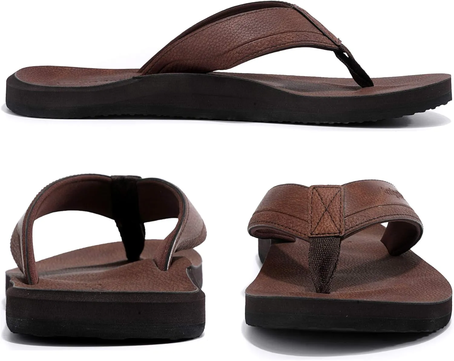 AX BOXING Mens Flip Flops Leather Thong Sandals Casual Comfort Slides Slippers