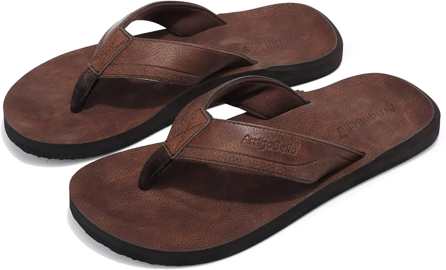 AX BOXING Mens Flip Flops Leather Thong Sandals Casual Comfort Slides Slippers