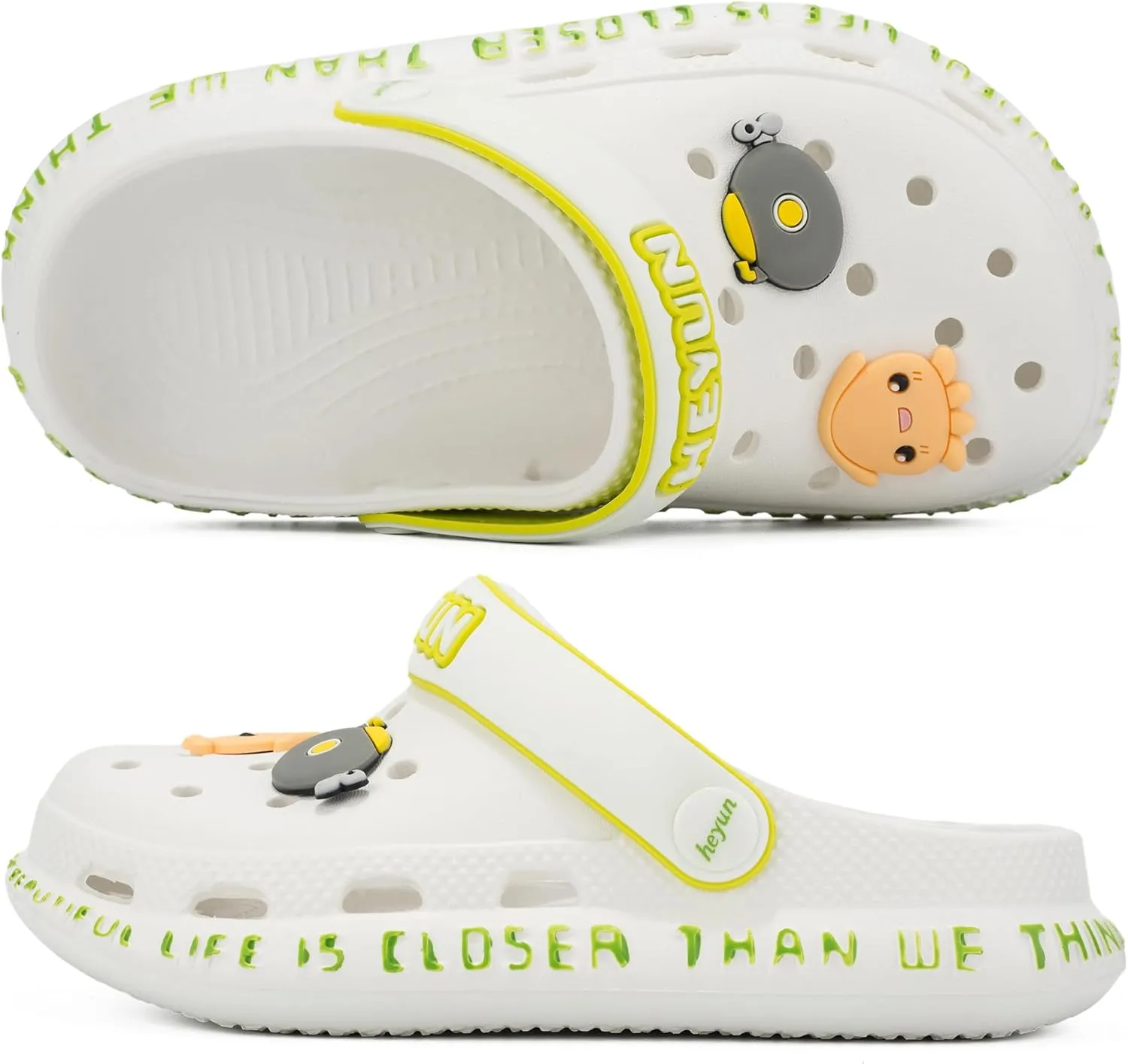 Azooken Kid's Cute Clogs Slides Boys Girls Slippers Beach Pool Shower Sandals Cartoon Garden Shoes(Toddler/Little Kids/Big Kids)