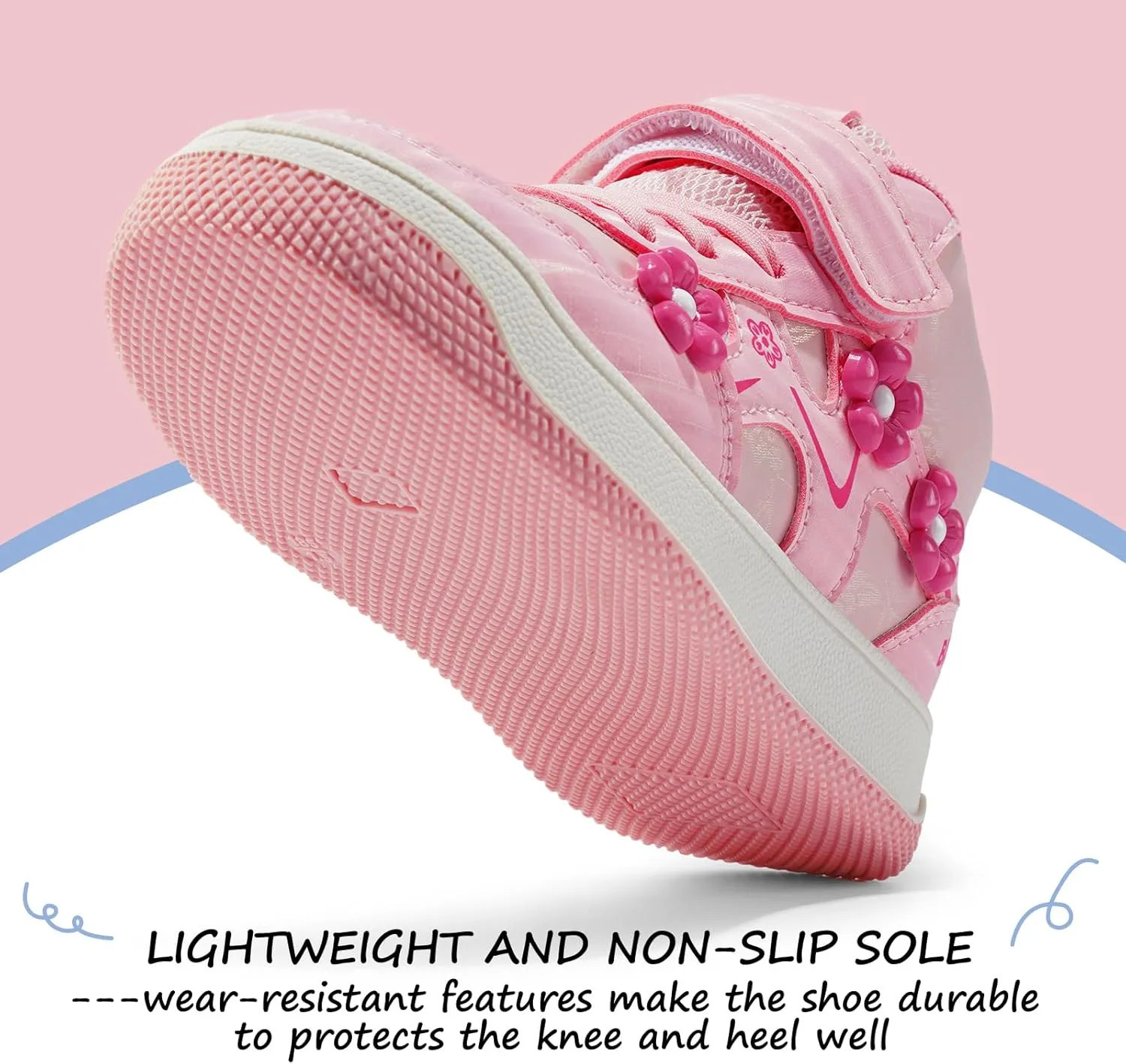 Babaya Girls Running Shoes Kids Tennis Athletic Sneakers Comfortable Lightweight Breathable Walking Shoes Non-Slip Girls Sneakers
