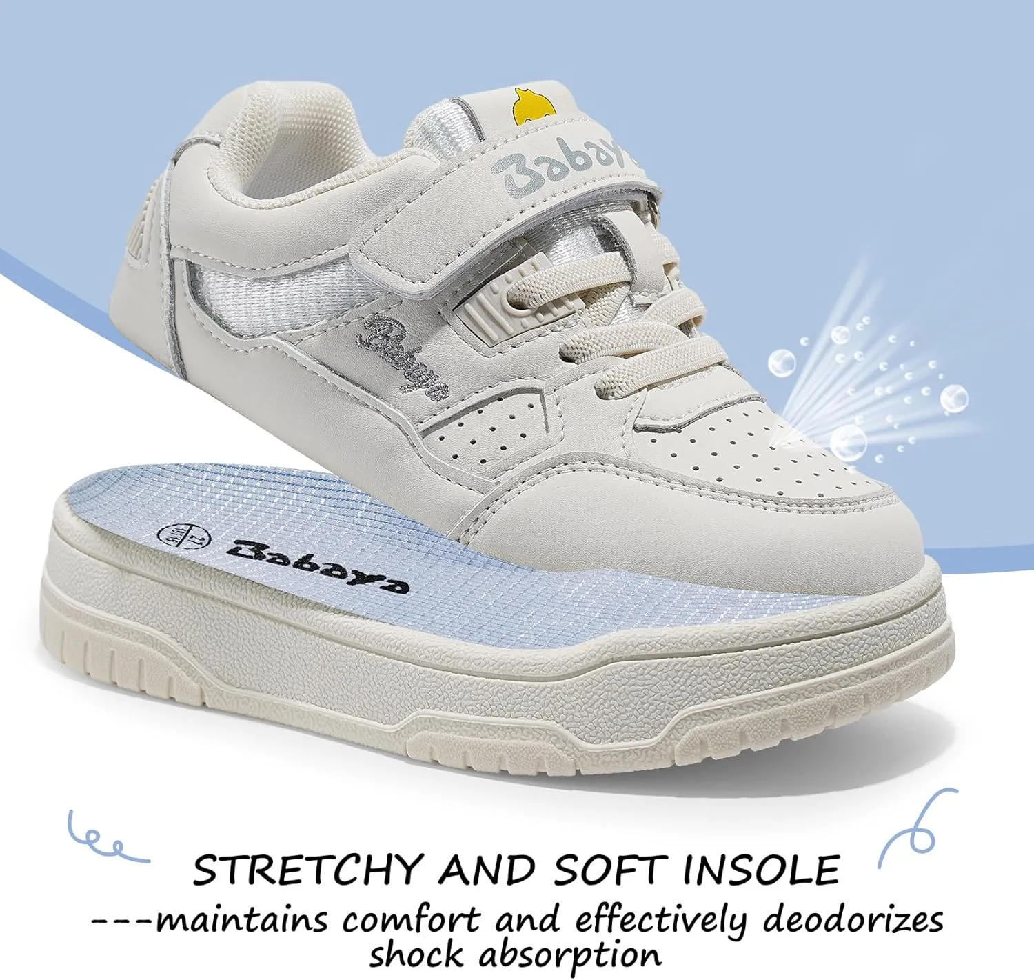 Babaya Girls Running Shoes Kids Tennis Athletic Sneakers Comfortable Lightweight Breathable Walking Shoes Non-Slip Girls Sneakers