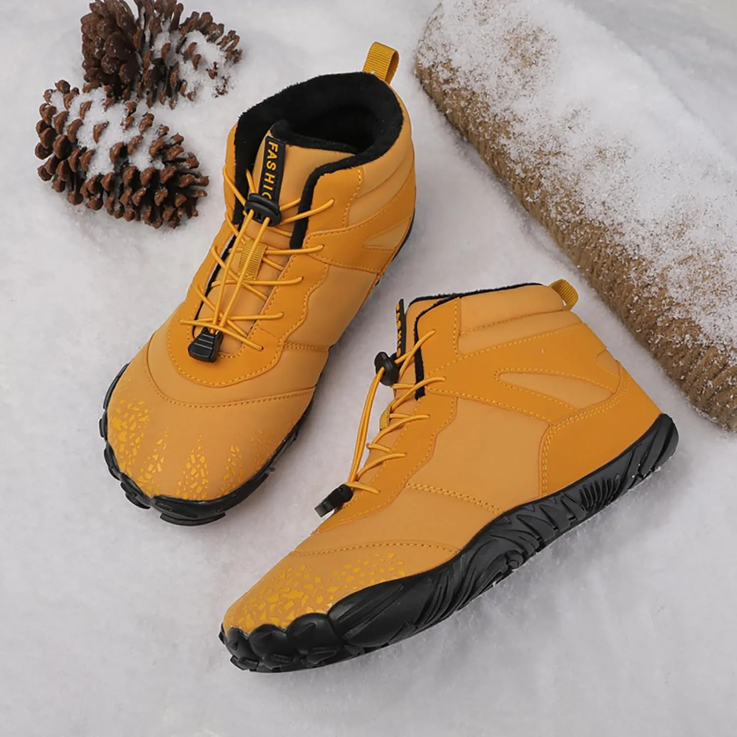 Barefoot Shoes Men Women Wide Toe Box Winter Minimalist Trail Runner Padded Warm Casual Hiking Cotton Boots Sneakers