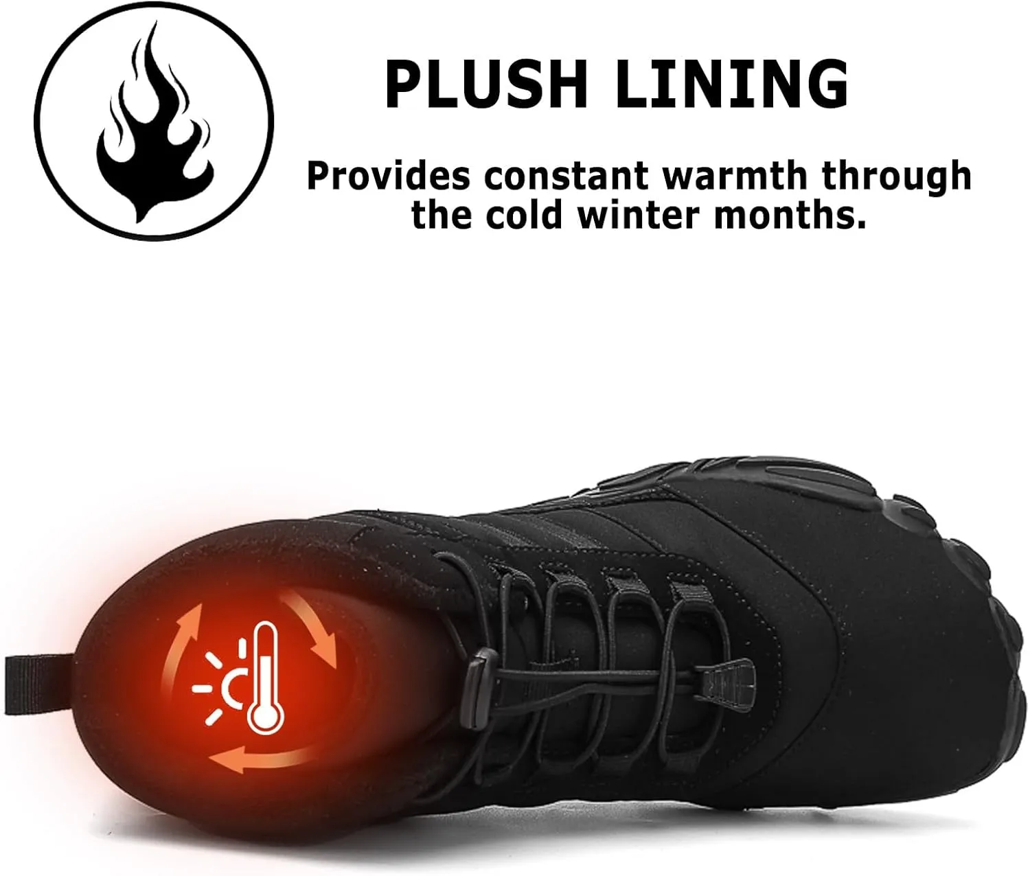 Barefoot Shoes Mens Womens Winter Warm Wide Toe Box Minimalist Zero Drop Outdoor Sole High-top Walking Shoes Snow Boots
