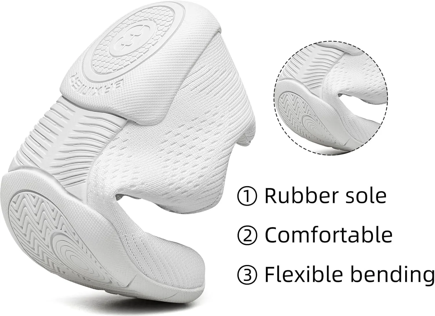 BAXINIER Girls White Cheerleading Shoes Lightweight Youth Cheer Competition Sneakers Kid Training Dance Tennis Shoes