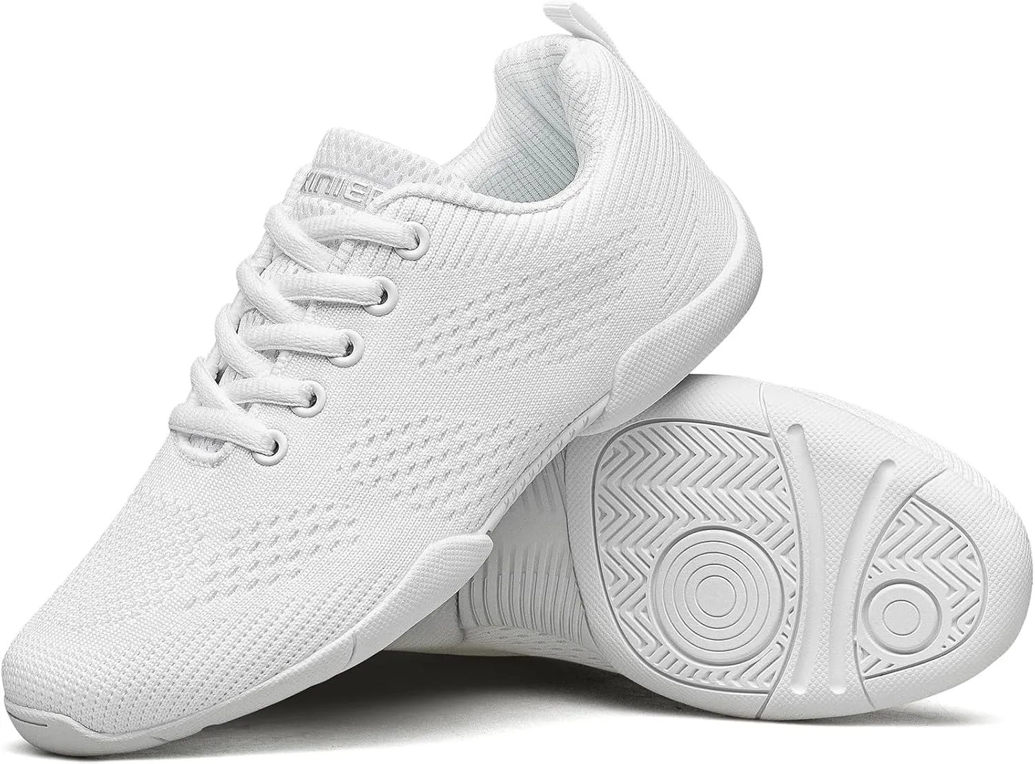 BAXINIER Girls White Cheerleading Shoes Lightweight Youth Cheer Competition Sneakers Kid Training Dance Tennis Shoes
