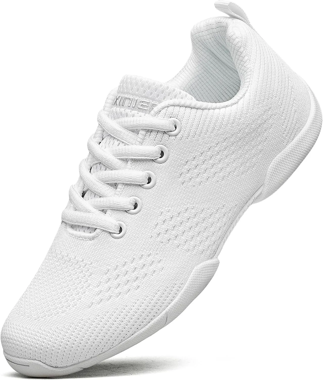 BAXINIER Girls White Cheerleading Shoes Lightweight Youth Cheer Competition Sneakers Kid Training Dance Tennis Shoes