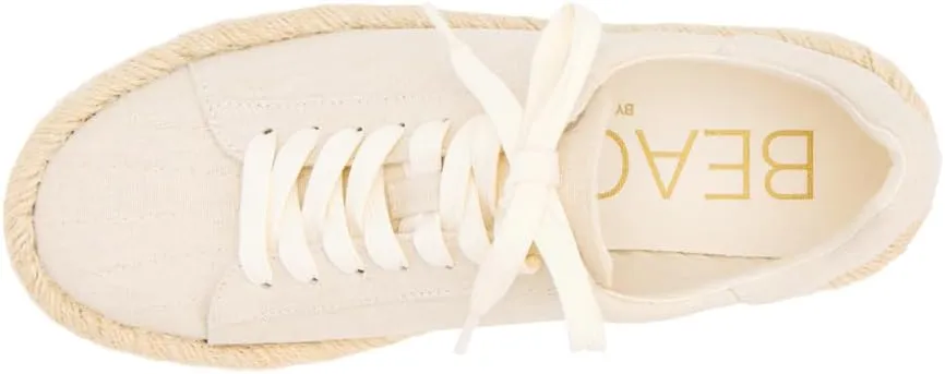 BEACH by Matisse Womens Wallis Espadrille Lace Up Sneakers Shoes Casual - Beige