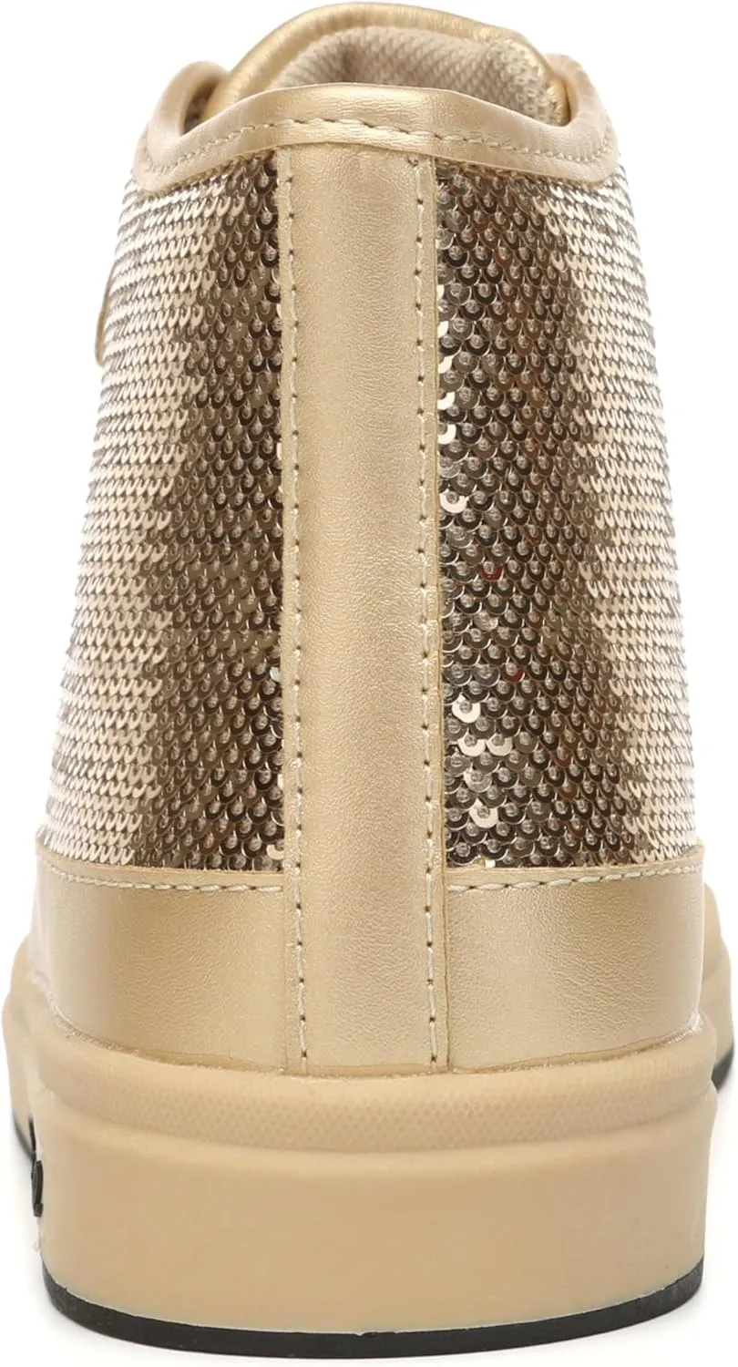 Bernal Kids Fashion High Top Sneakers Sparkle Sequins Flash Walking Shoes for Boys Girls Gift Party Birthday Christmas Halloween (Toddler/Little Kid/Big Kid)
