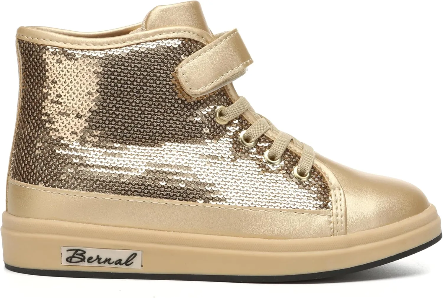Bernal Kids Fashion High Top Sneakers Sparkle Sequins Flash Walking Shoes for Boys Girls Gift Party Birthday Christmas Halloween (Toddler/Little Kid/Big Kid)
