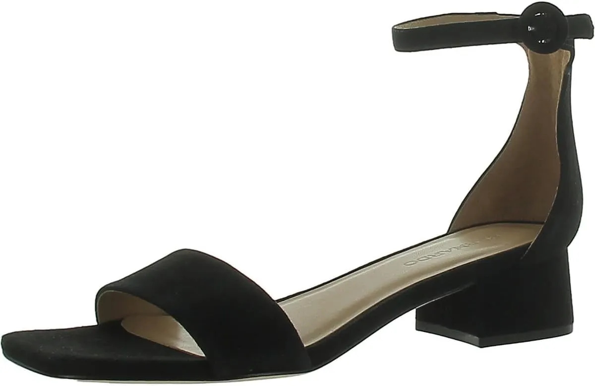 Bernardo® Jalena Heeled Sandals for Women – Leather and Man-Made Construction – Single Prong Buckle