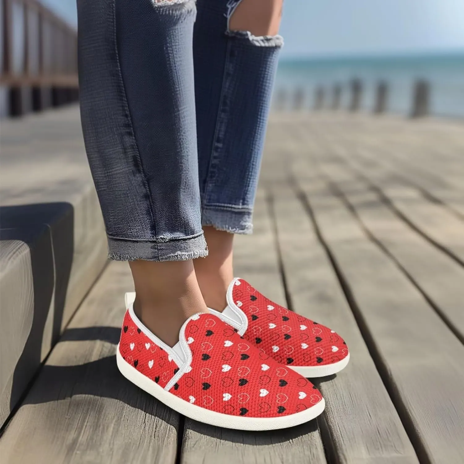 Binienty Women's Mesh Flats Shoes Breathable Slip on Loafers Casual Comfort Walking Driving Shoe
