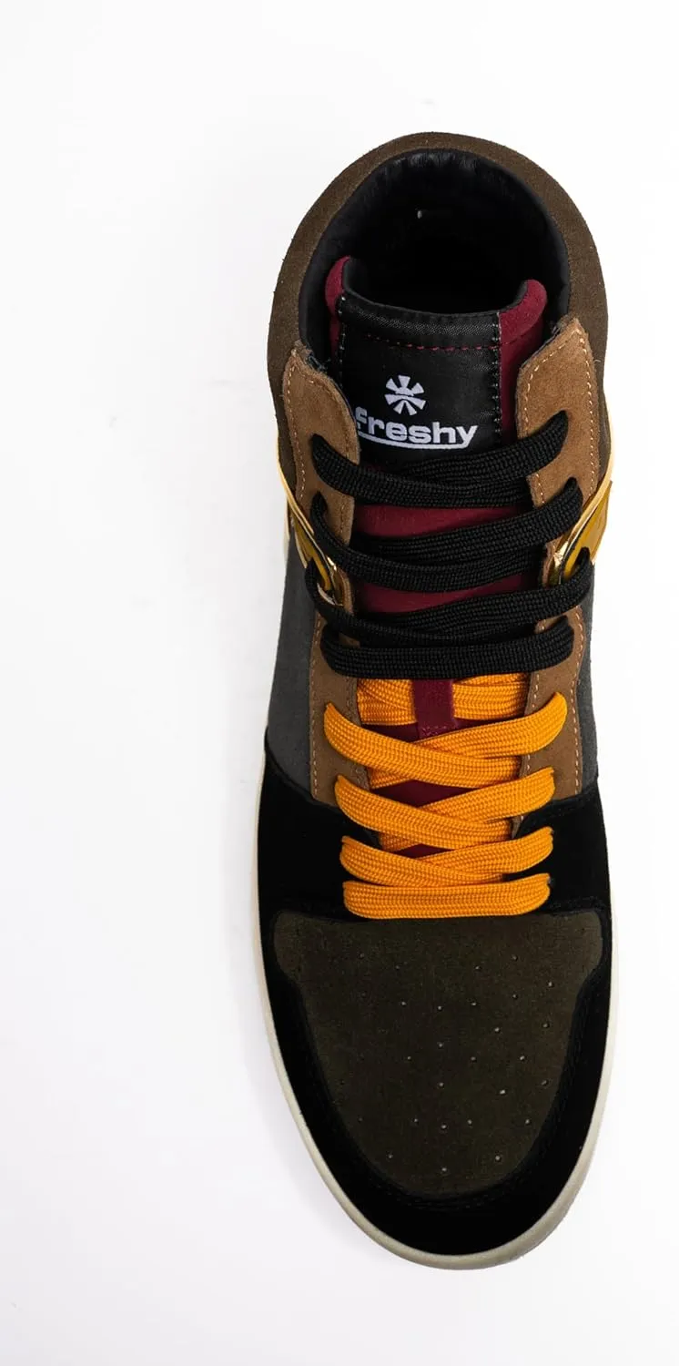 Bounce, High Top Sneakers for Women and Men. Memory Foam Insole, Retro Inspired Basketball Shoes. 80s Fashion Trainers