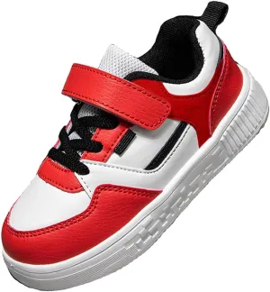 Boys and Girls Board Shoes Adjustable Hook and Loop Classic Low Top Kids Sneakers Lightweight Comfortable for All Season