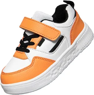Boys and Girls Board Shoes Adjustable Hook and Loop Classic Low Top Kids Sneakers Lightweight Comfortable for All Season