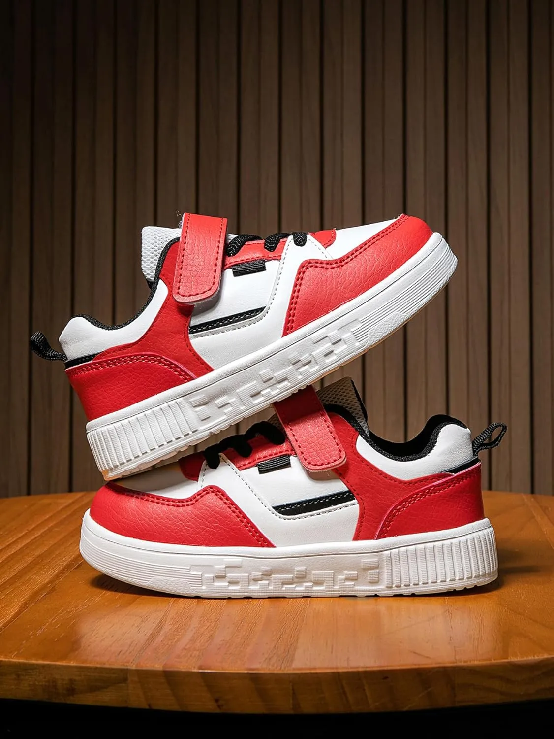 Boys and Girls Board Shoes Adjustable Hook and Loop Classic Low Top Kids Sneakers Lightweight Comfortable for All Season