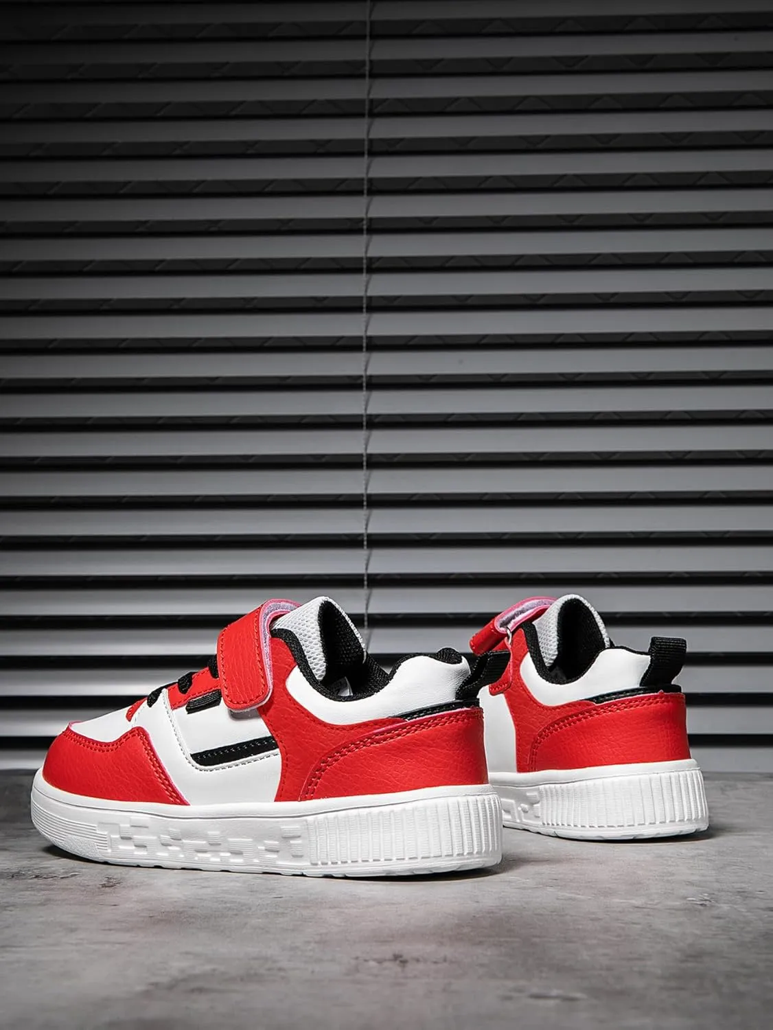 Boys and Girls Board Shoes Adjustable Hook and Loop Classic Low Top Kids Sneakers Lightweight Comfortable for All Season