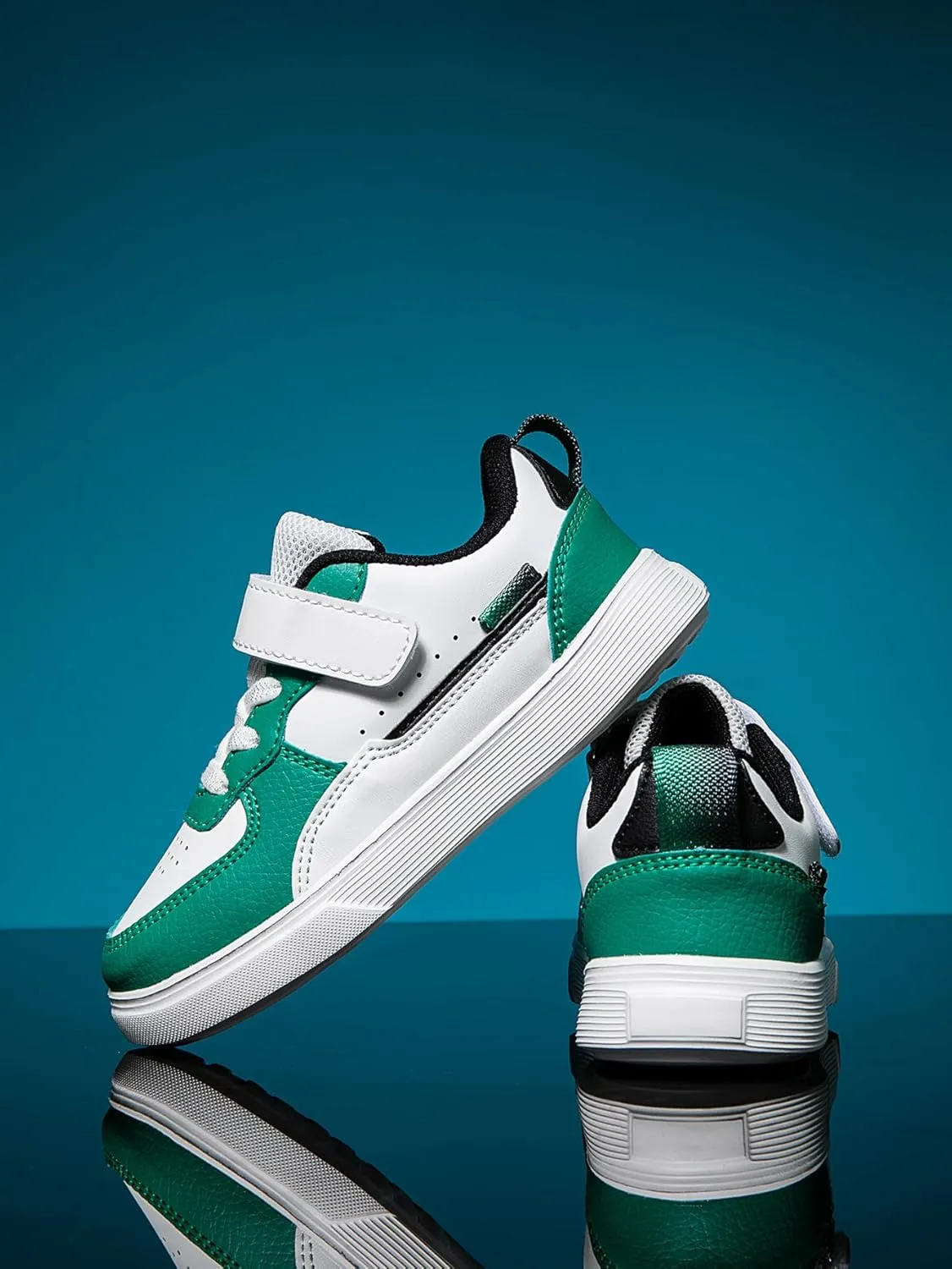 Boys and Girls Board Shoes Adjustable Hook and Loop Classic Low Top Kids Sneakers