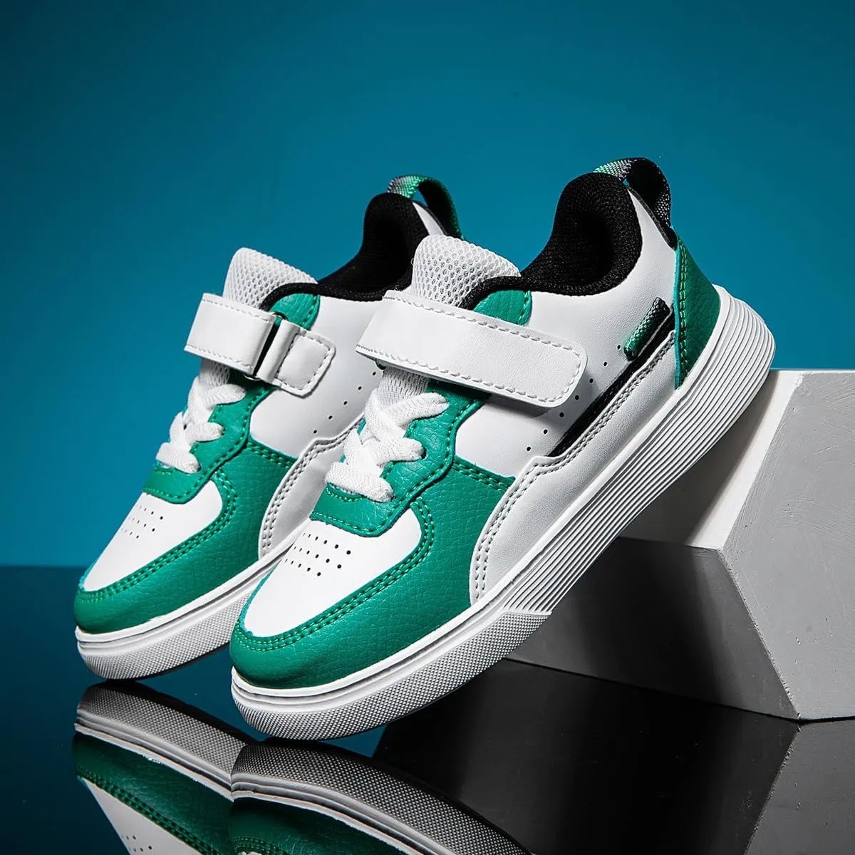 Boys and Girls Board Shoes Adjustable Hook and Loop Classic Low Top Kids Sneakers