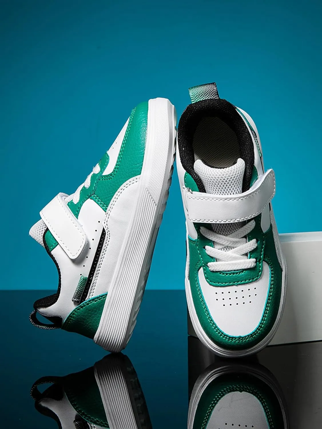 Boys and Girls Board Shoes Adjustable Hook and Loop Classic Low Top Kids Sneakers