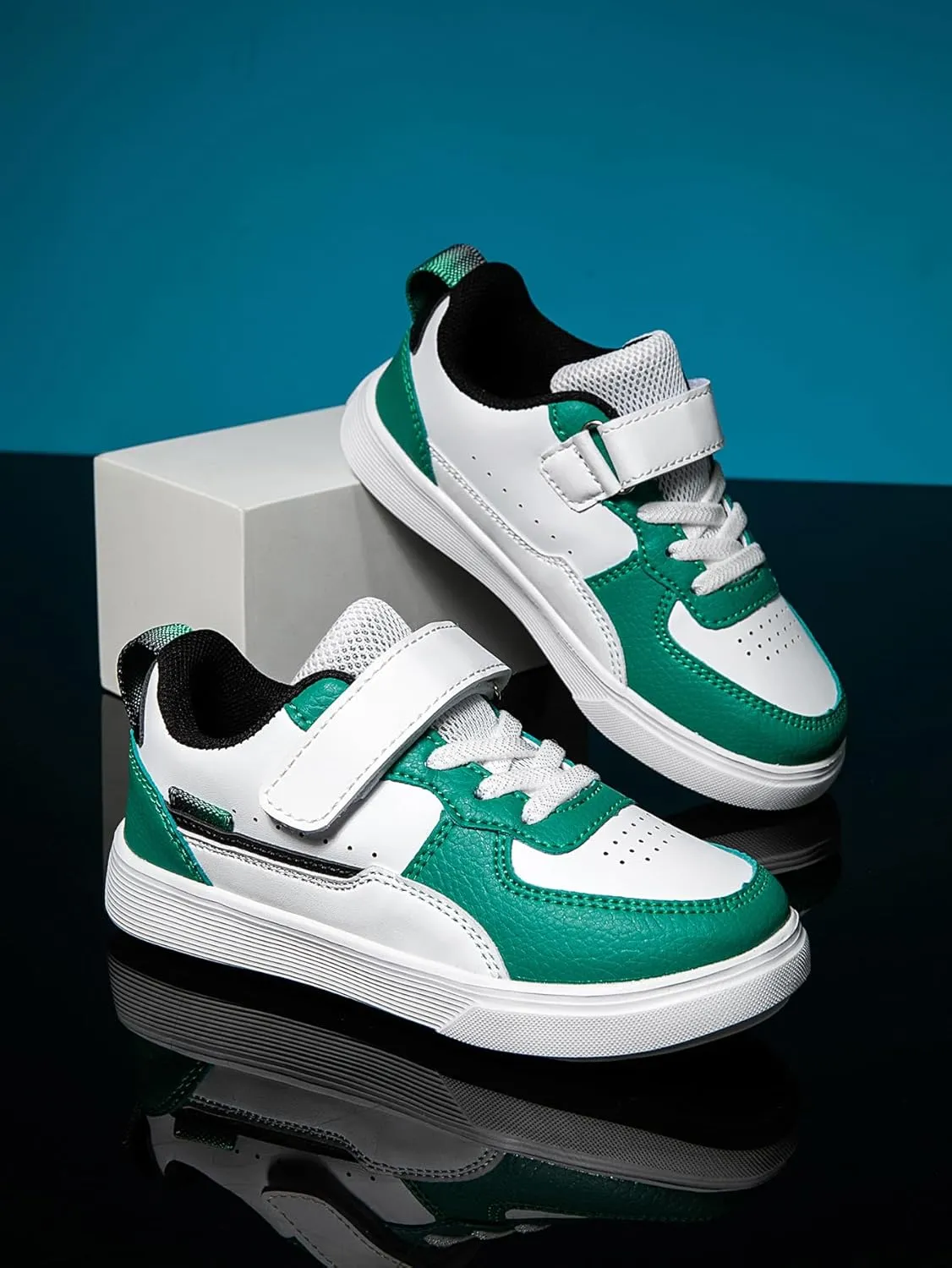 Boys and Girls Board Shoes Adjustable Hook and Loop Classic Low Top Kids Sneakers